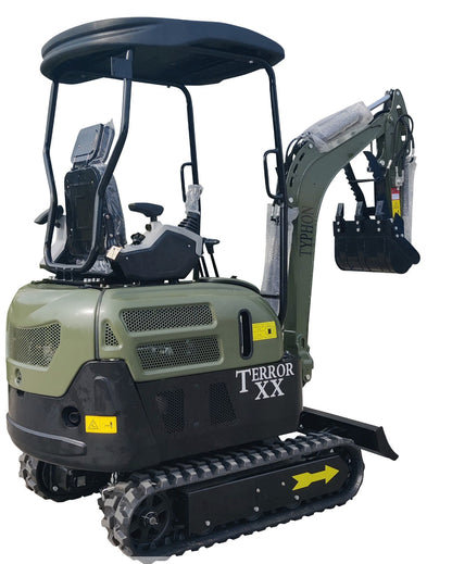 4000 lbs TERROR XX Mini Excavator EPA Kubota D902 Diesel Engine Side Swing New